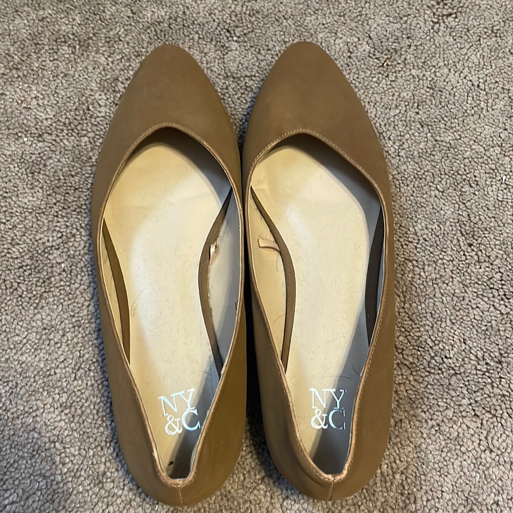 Dark tan flats